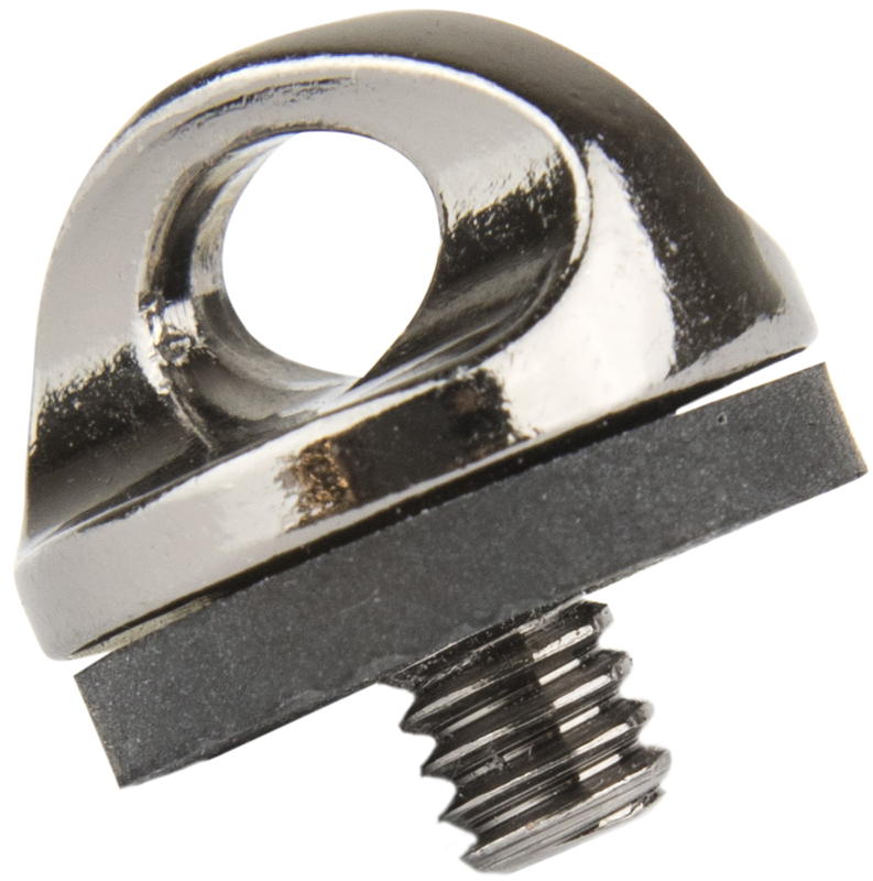 The metal captive screw fits directly into the base of a camera via the 1/4”-20 screw. A black rubber pad is also equipped on the 1/4” screw to keep camera equipment from being scratched.