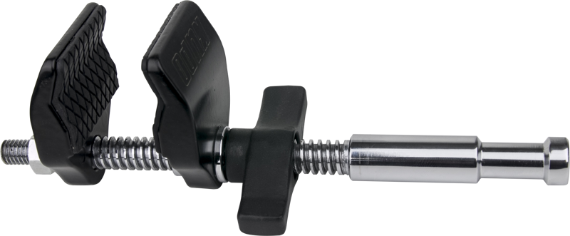 Kupo Mini Viser Clamp w/2" Jaw with 5/8" Baby Stud on one end and a 3/8"-16M threaded stud on the bottom. Added groove design keeps the jaws aligned.