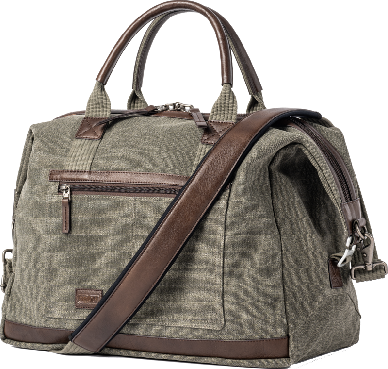 Stylish weekend bag that fits everything you need for a getaway weekend. Timeless design and made of 100% stone-washed cotton canvas.