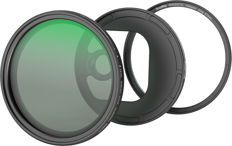 Through the VND filter with adjustable exposure reduction