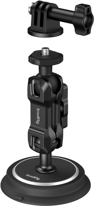 Designed to shoot car scenes using an action camera. The exclusive dual-material design combines magnets with a vacuum sucker