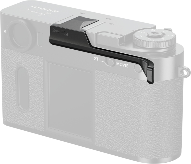 Designed to improve grip security during one-handed camera operation. The thumb grip easily slides into the camera's hot shoe mount for quick attachment and detachment.