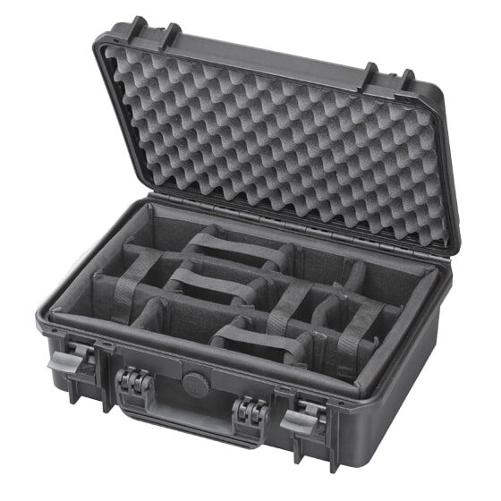 PANARO MAX430CAM waterproof case, black, padded dividers