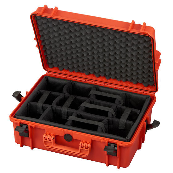 PANARO MAX505CAM waterproof case, orange, padded dividers