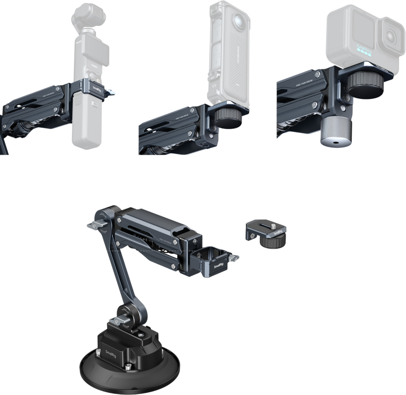 SMALLRIG 5507 Shock Absorber Support with Electronic Suction Cup for Osmo Pocket 3 / HERO13 and more