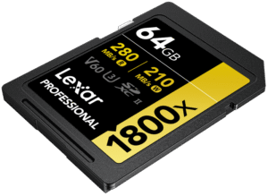 LEXAR SDXC Pro 1800x U3 UHS-II R280/W210 (V60) 64GB