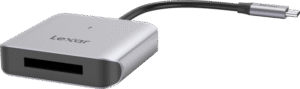 the Lexar CFexpress Type B USB-C Reader provides 10Gbps speeds for a smooth workflow from location to post production. And with the built-in USB Type-C cable