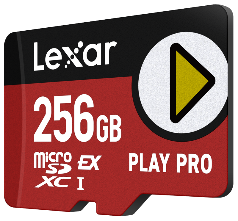 the Lexar PLAY PRO microSDXCExpress Card gives gamers an epic performance power- up. With capacity up to 1TB