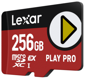 the Lexar PLAY PRO microSDXCExpress Card gives gamers an epic performance power- up. With capacity up to 1TB