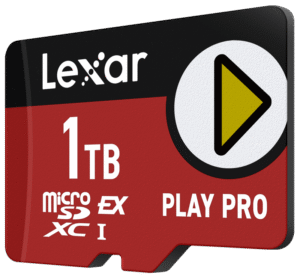 the Lexar PLAY PRO microSDXCExpress Card gives gamers an epic performance power- up. With capacity up to 1TB