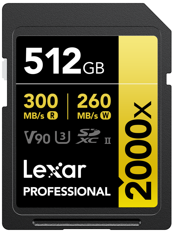 LEXAR SDXC Pro 2000X UHS-II U3 R300/W260 (V90) 512GB
