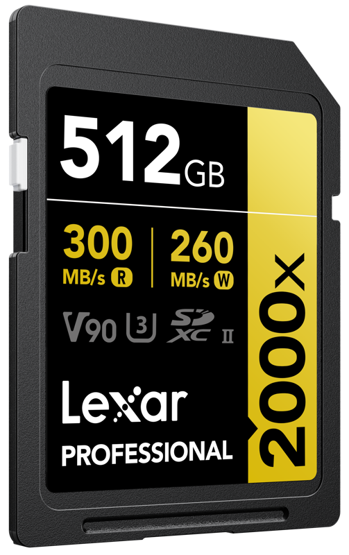 LEXAR SDXC Pro 2000X UHS-II U3 R300/W260 (V90) 512GB