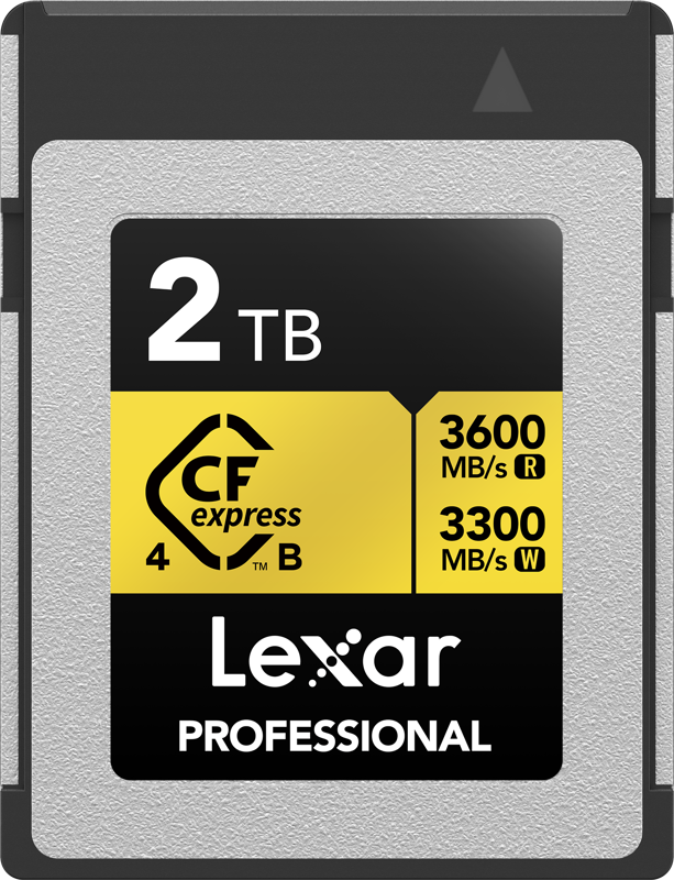 Experience the CFexpress 4.0 advantage and capture 8K raw cinema-quality video with the 2TB Professional GOLD CFexpress 4.0 Type B Memory Card from Lexar
