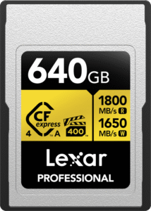 LEXAR CFexpress 4.0 Pro Gold, VPG400, R1800/W1650 (Type A) 640GB