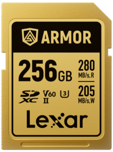 LEXAR SDXC ARMOR Gold UHS-II U3, Stainless Steel, IP68 R280/W210 (V60) 256GB