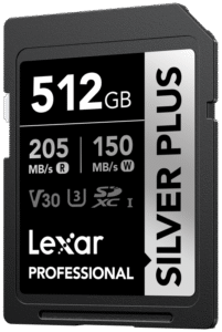 LEXAR SDXC Professional SILVER Plus 1066x UHS-I/U3/A2/4K R205/W150 (V30) 512GB