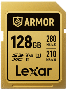 LEXAR SDXC ARMOR Gold UHS-II U3, Stainless Steel, IP68 R280/W210 (V60) 128GB