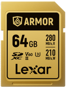 LEXAR SDXC ARMOR Gold UHS-II U3, Stainless Steel, IP68 R280/W210 (V60) 64GB