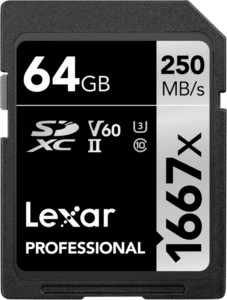 LEXAR SDXC Pro 1667X UHS-II U3 R250/W120 (V60) 64GB