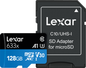 LEXAR microSDXC 633x UHS-I/A1/U3/10 R95/W45MB (V30) 128GB