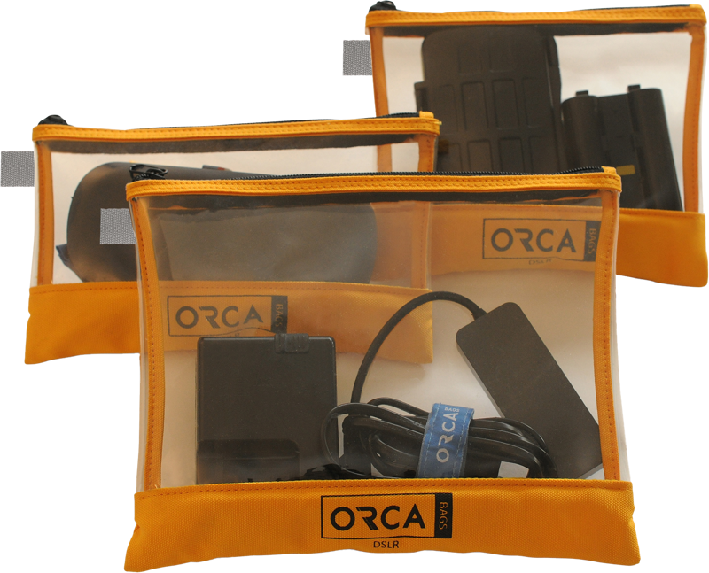 ORCA OR-599 Transparent pouches Kit  for DSLR Accessories (3 pcs)