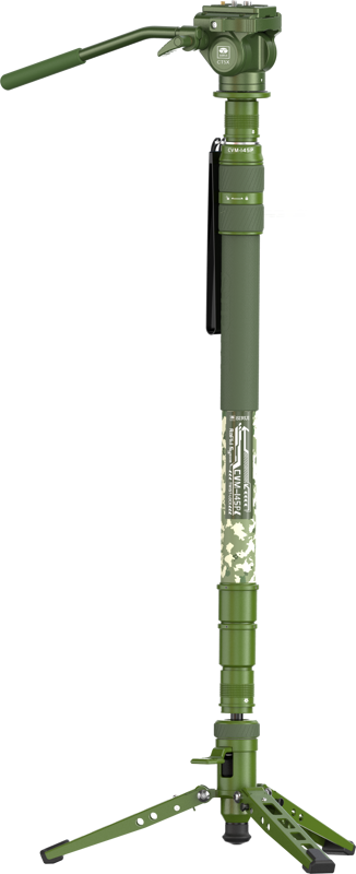 One-Step Height Adjustment Modular Monopod with feet. Just rotate the twist lock to fast extend or retract this monopod