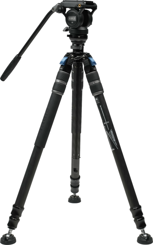 This Sirui SVS60+S3 Video tripod kit includes a one step height adjustment tripod and a fluid video head for a max load of up to 6 kg
