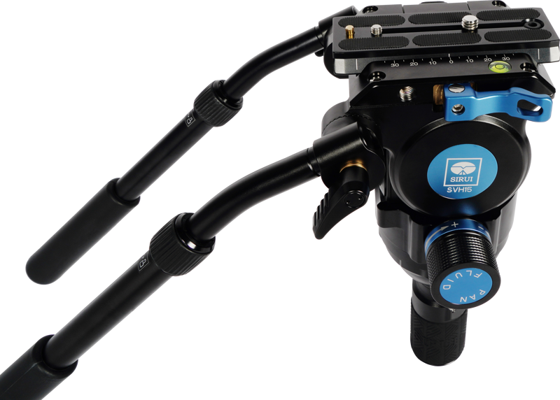 A professional videohead which is constructed with high quality aluminum alloy. Fully NF blocking hydraulic damping is designed to ensure smoothly operating from -40℃ to 60℃. 7 steps of counterbalance and the stepless adjust of  pan and tilt drag-control can balance different camera size and weight