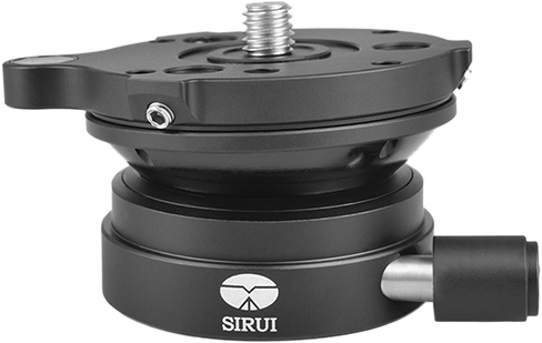 This Sirui LE-60 Leveling Base fits between a tripod and video or ball head and lets you quickly adjust and level the head independently from the tripod.