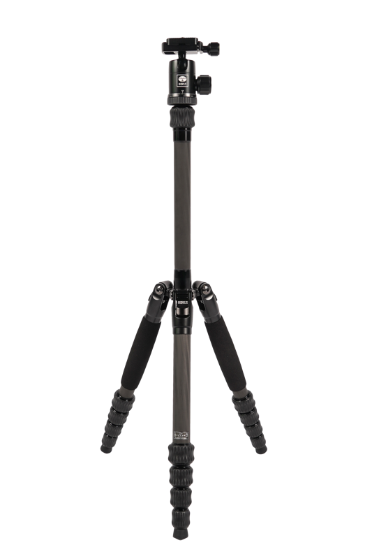Lightweight and strong carbon fiber tripod with 5 leg sections and included ball head. Very usable for travels.