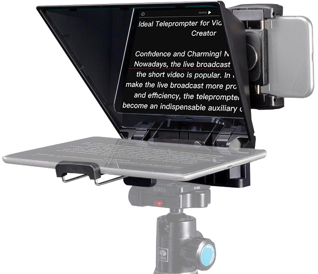 FEELWORLD TP2A Portable 8-inch Teleprompter supports up to 8" Smartphone/Tablet Prompting Smartphone DSLR.