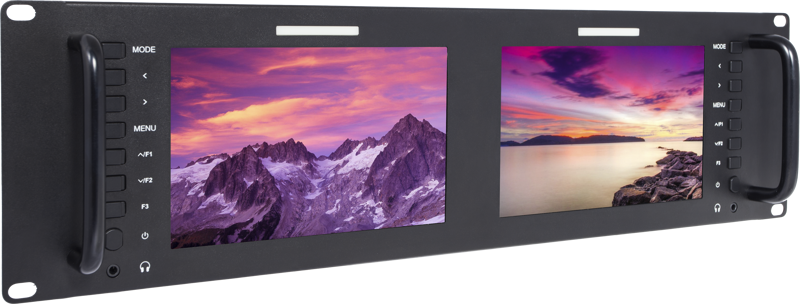 Dual 7" 3RU Rack Monitors - Perfect 3G-SDI Monitoring with Broadcast Quality for Live Event &amp Shows