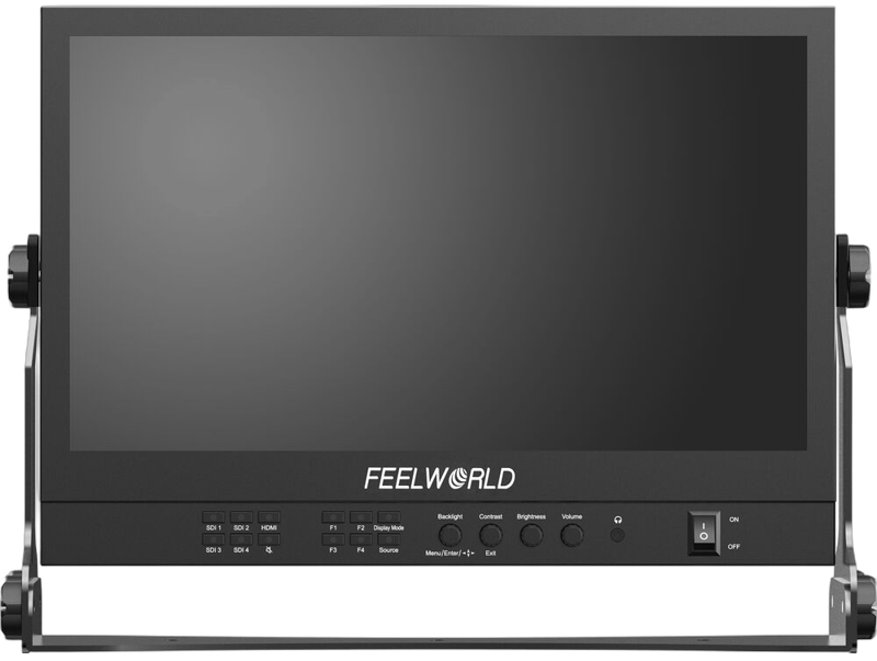 The 15.6" Multicamera Broadcast Director Monitor from FeelWorld features a quad-split display with a maximum resolution of 1920 x 1080 and 200 cd/m2 brightness. The rear panel contains one HDMI input