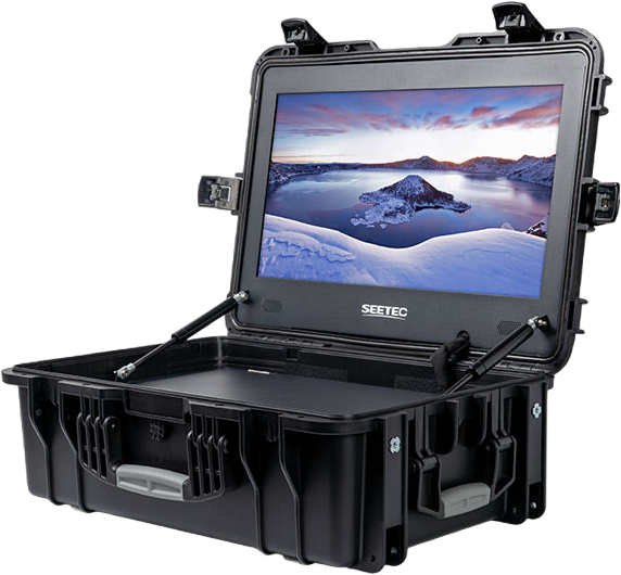 The 21.5" 4K Broadcast Carry-On Director Monitor from FeelWorld features a maximum resolution of 1920 x 1080 and 1000 cd/m² brightness for viewing in any lighting conditions. The rear contains one 3G-SDI input and output and two HDMI inputs and outputs. The HDMI input supports up to DCI 4K video The monitor is installed in a carry-on protective case