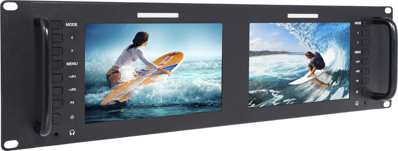 Dual 7" 3RU Rack Monitors - Perfect Monitoring with Broadcast Quality for Live Event &amp Shows