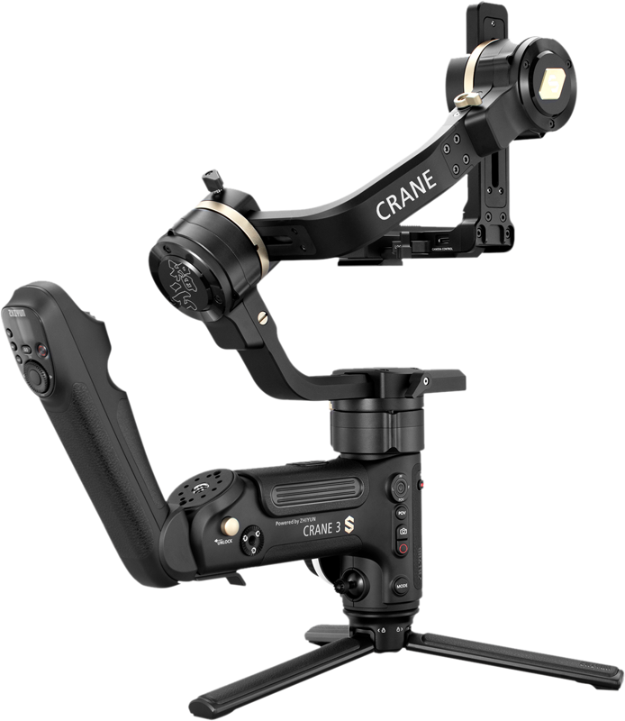 This kit contains gimbal Zhiyun Crane 3S with the TransMount SmartSling handle.