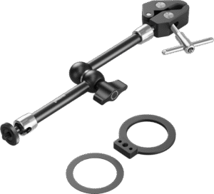 and a metal ring. One end features a 1/4"-20 screw that pairs seamlessly with the MagSafe mount for quick setup with iPhones and MagSafe-compatible devices