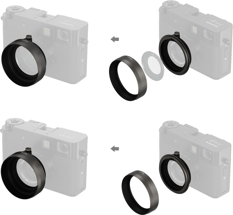 SMALLRIG 5709 Shading Hood for FUJIFILM X half Charcoal Silver