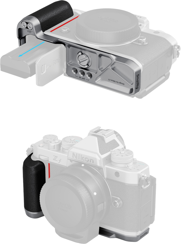 SMALLRIG 5706 L-Shaped Mount Plate with Silicone Handle for Nikon Z f Silver