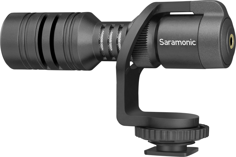 Condenser microphone for system cameras and smartphones.