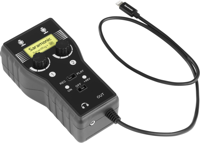 Microphone and Guitar interface with Lightning connector for iOS devices