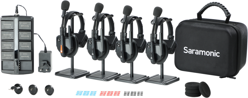 The WiTalk9-4S 4-Person Full-Duplex Wireless Intercom System is a DCT-based system that provides reliable and clear communication in live-event production applications without requiring a hub or bodypack.