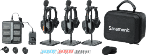 SARAMONIC WiTalk9 WT3S 3-Person Full-Duplex 1.9GHz Wireless Headset Intercom System w/ carry case