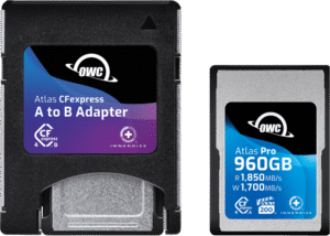 OWC CFexpress 4.0 Atlas Pro R1850/W1700/VPG200 (Type A), CFX A to B adapter incl. 960GB