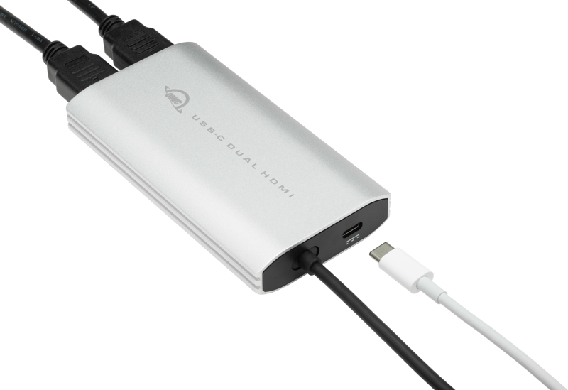 OWC Adapter USB-C to Dual HDMI 4K Display Adapt w. DisplayLink f. M1 Mac, Mac/PC w.USB-C/Thunderbolt