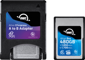 OWC CFexpress 4.0 Atlas Pro R1850/W1700/VPG200 (Type A), CFX A to B adapter incl. 480GB