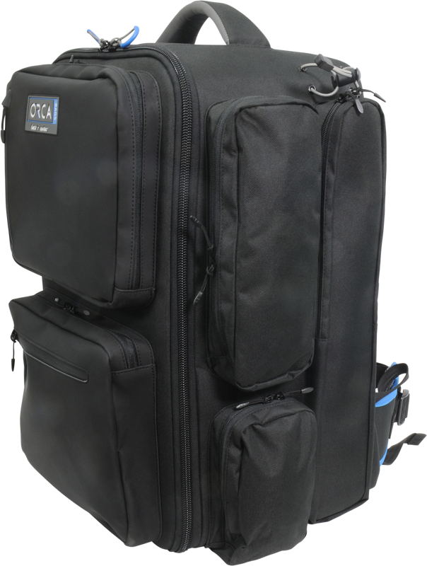 with lots of room for cameras and accessories and a laptop up to 17".