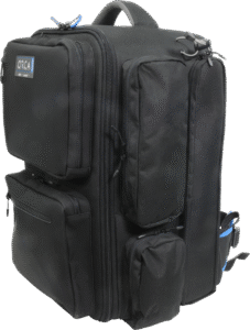 with lots of room for cameras and accessories and a laptop up to 17".