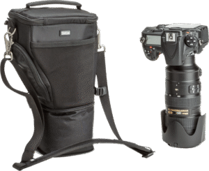 24-70 f/2.8 with hood in shooting position or 70-200mm f/2.8 with hood reversed