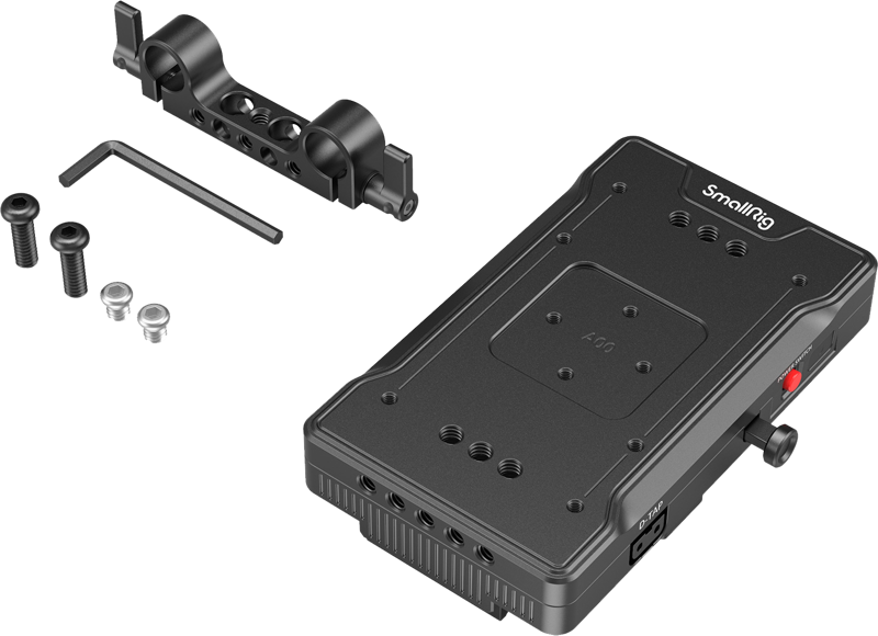 SMALLRIG 3203 Advanced V-Mount Battery Mount Plate with Dual 15mm Rod Clamp